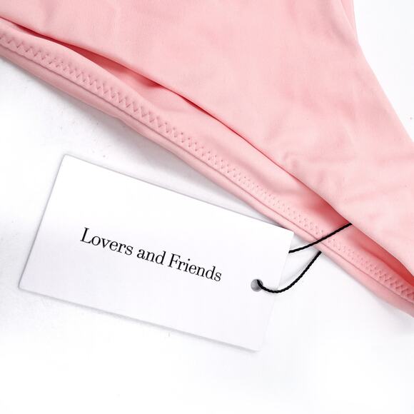 Lovers & Friends Lilibet Bikini‎ Bottom Swimsuit Pink Low Waist Brief Sz S - Picture 6 of 8